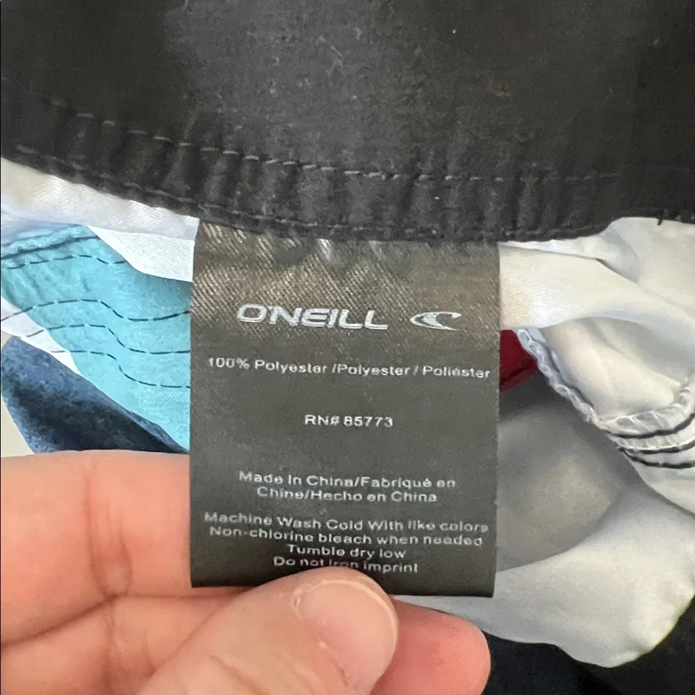 O’Neill Striped Blue/Red Swim/Board Shorts Size 31